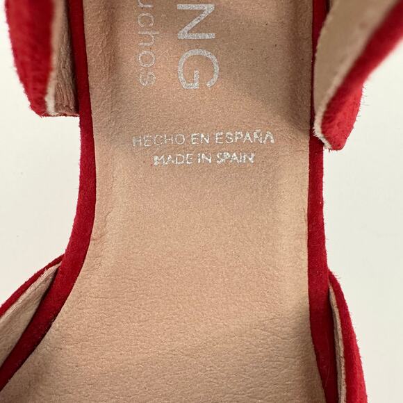 Dorking by Fluchos Red Suede Shoes Pumps Lace-Up Pointed Toe Size 37 US 7 NWT - Picture 10 of 12